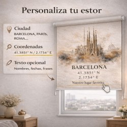 Estor Personalizado Barcelona con Coordenadas | Estores Iroa