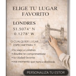Estor Londres Personalizado con Coordenadas | Estor Enrollable Decorativo | Estores Iroa