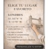 Estor Londres Personalizado con Coordenadas | Estor Enrollable Decorativo | Estores Iroa