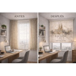 Estor Personalizado Barcelona con Coordenadas | Estores Iroa