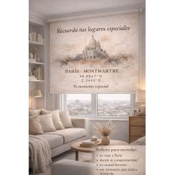 stor Personalizado Montmartre con Coordenadas | Estor Enrollable a Medida| Estores Iroa