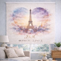 Estor Personalizado con Iniciales y Coordenadas | Estor a Medida | Estores Iroa