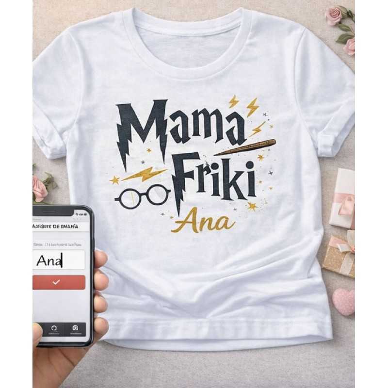 Camiseta personalizada mamá friki con nombre | Regalo Día de la Madre