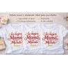 Camiseta La mejor mamá del mundo personalizada con nombre | Regalo Día de la Madre