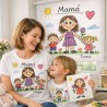 Camiseta personalizada mamá con dibujo infantil | Regalo Día de la Madre