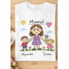 Camiseta personalizada mamá con dibujo infantil | Regalo Día de la Madre