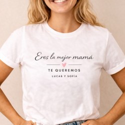 Camiseta personalizada mamá con nombres | Regalo elegante Día de la Madre