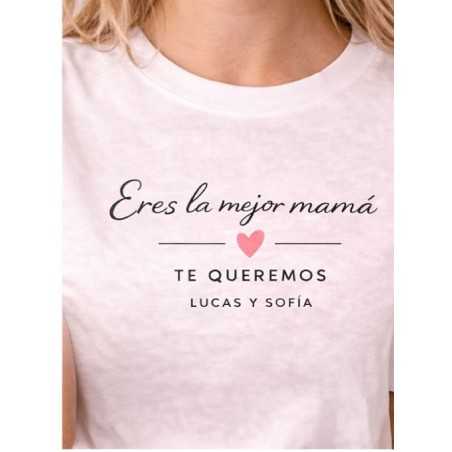 Camiseta personalizada mamá con nombres | Regalo elegante Día de la Madre