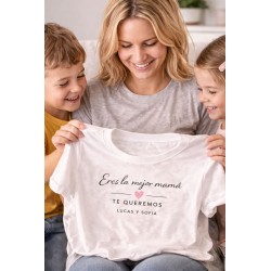 Camiseta personalizada mamá con nombres | Regalo elegante Día de la Madre