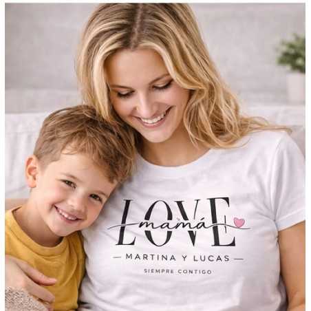 Camiseta Mamá Love Personalizada con Nombres | Siempre Contigo | Estores Iroa