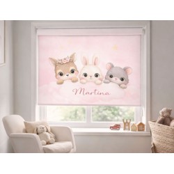 Estor Infantil Personalizado con Nombre Rosa | Estor Bebé de Calidad | Estores Iroa