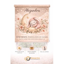 Estor infantil personalizado con nombre | Estor enrollable bebé – Cuna Mágica | Estores Iroa