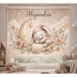 Estor infantil personalizado con nombre | Estor enrollable bebé – Cuna Mágica | Estores Iroa
