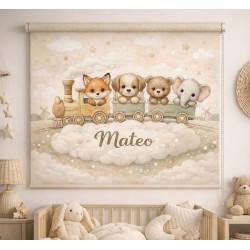 Estor Infantil Personalizado con Nombre Tren | Bebé y Niños | Estores Iroa