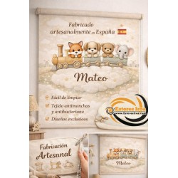 Estor Infantil Personalizado con Nombre Tren | Bebé y Niños | Estores Iroa