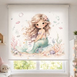 Estor Infantil Sirena Pastel | Estor Enrollable Niña Decorativo | Estores Iroa