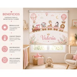 Estor Infantil Personalizado Animales Tren | Estor Bebé Decoración Habitación | Estores Iroa