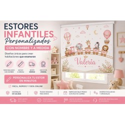 Estor Infantil Personalizado Animales Tren | Estor Bebé Decoración Habitación | Estores Iroa