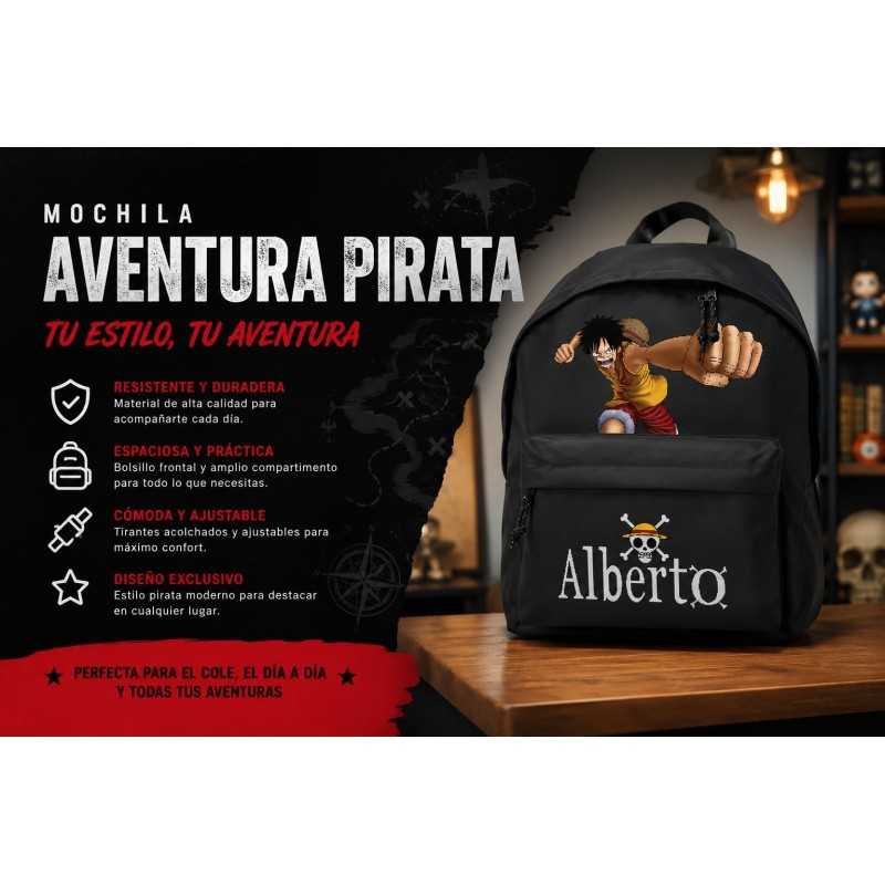Mochila Escolar One Piece Personalizada con Nombre | Estores Iroa
