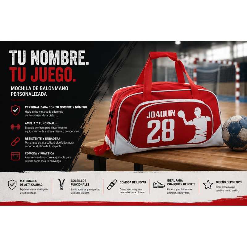 Bolsa Balonmano Personalizada Unisex con Nombre y Número | Estores Iroa