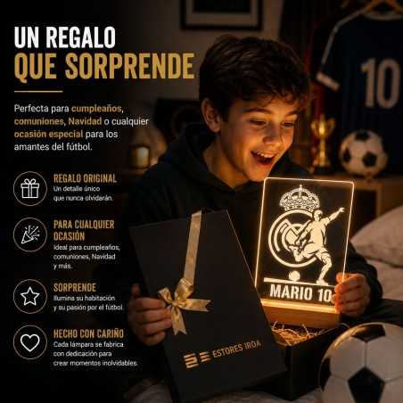 Lámpara LED Personalizada de Fútbol con Nombre | Regalo Infantil