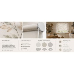 Estor Enrollable Decorativo Hojas Beige Autumn | Estores Iroa