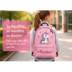 Mochila Personalizada Unicornio con Nombre para Niña | Estores Iroa