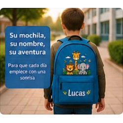 Mochila Infantil Personalizada con Nombre | Animales de la Selva | Estores Iroa