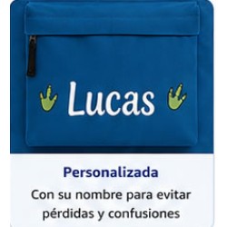 Mochila Dinosaurio Personalizada con Nombre | Mochila Escolar Infantil Dinosaurio Azul | Estores Iroa