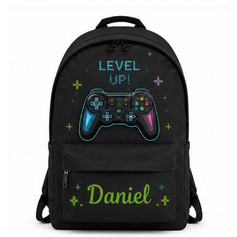 Mochila Gamer Personalizada con Nombre | Mochila Escolar Infantil | Estores Iroa