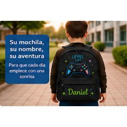 Mochila Gamer Personalizada con Nombre | Mochila Escolar Infantil | Estores Iroa