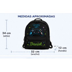 Mochila Gamer Personalizada con Nombre | Mochila Escolar Infantil | Estores Iroa