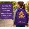 Mochila Personalizada Capibara Kawaii Lila con Nombre | Estores Iroa