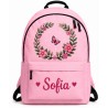 Mochila Escolar Personalizada con Nombre Flores | Mochila Infantil Niña | Estores Iroa