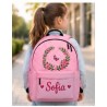 Mochila Escolar Personalizada con Nombre Flores | Mochila Infantil Niña | Estores Iroa