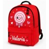 Mochila Escolar Personalizada con Nombre Piruleta | Mochila Infantil Roja | Estores Iroa