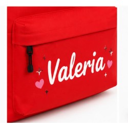Mochila Escolar Personalizada con Nombre Piruleta | Mochila Infantil Roja | Estores Iroa