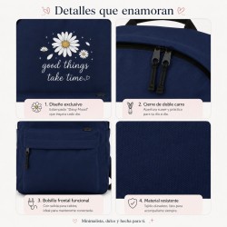 Mochila escolar juvenil Good Think azul marino | Estores Iroa