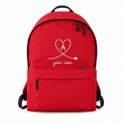 Mochila escolar juvenil roja personalizada con inicial | Heart Line| Estores Iroa