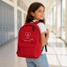 Mochila escolar juvenil roja personalizada con inicial | Heart Line| Estores Iroa