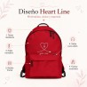 Mochila escolar juvenil roja personalizada con inicial | Heart Line| Estores Iroa