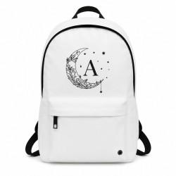 Mochila escolar juvenil blanca personalizada con inicial | Moon Light | Estores Iroa