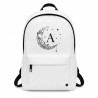 Mochila escolar juvenil blanca personalizada con inicial | Moon Light | Estores Iroa