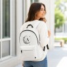 Mochila escolar juvenil blanca personalizada con inicial | Moon Light | Estores Iroa