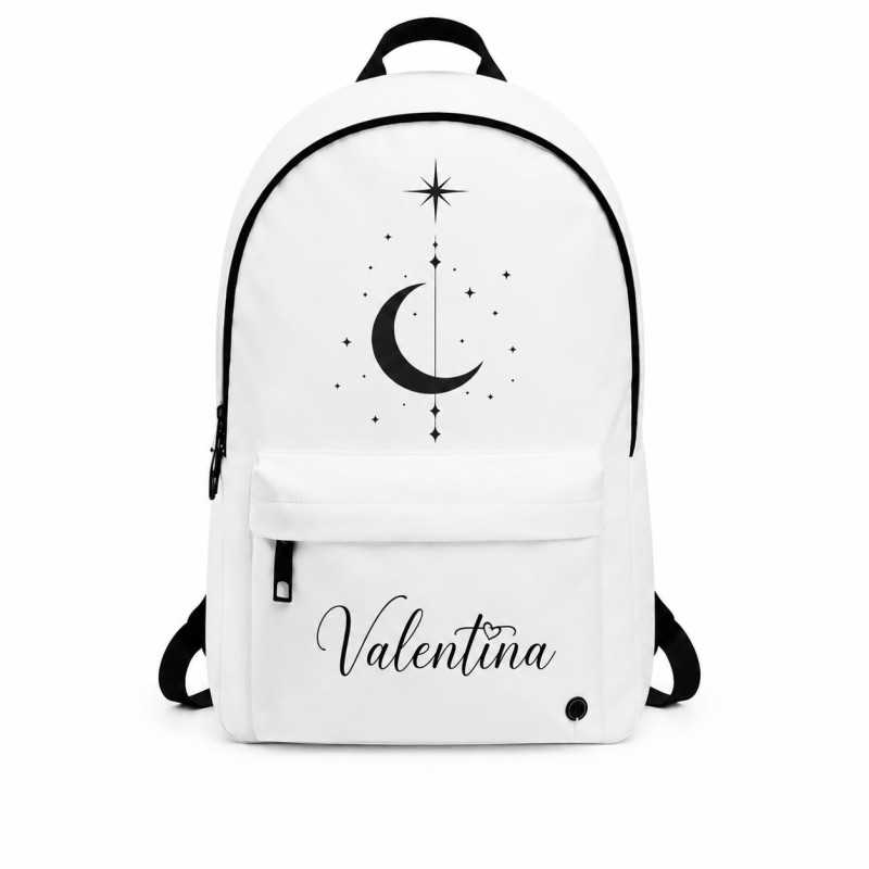 Mochila escolar juvenil blanca Moon con nombre opcional | Estores Iroa