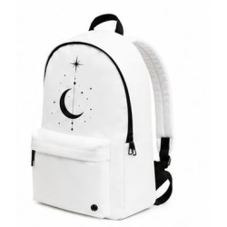 Mochila escolar juvenil blanca Moon con nombre opcional | Estores Iroa