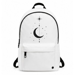 Mochila escolar juvenil blanca Moon con nombre opcional | Estores Iroa