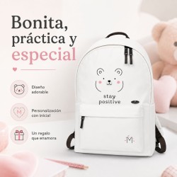 Mochila personalizada para niña con inicial | Estores Iroa
