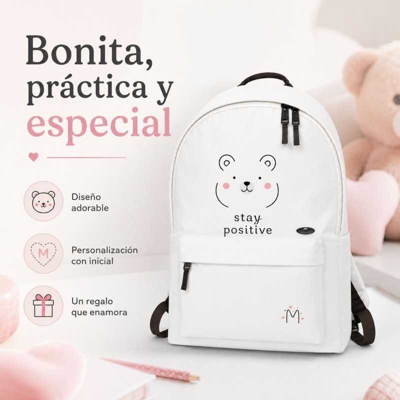 Mochila personalizada para niña con inicial | Estores Iroa
