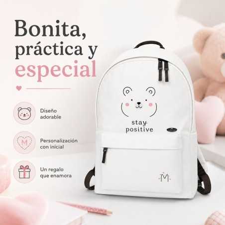 Mochila personalizada para niña con inicial | Estores Iroa